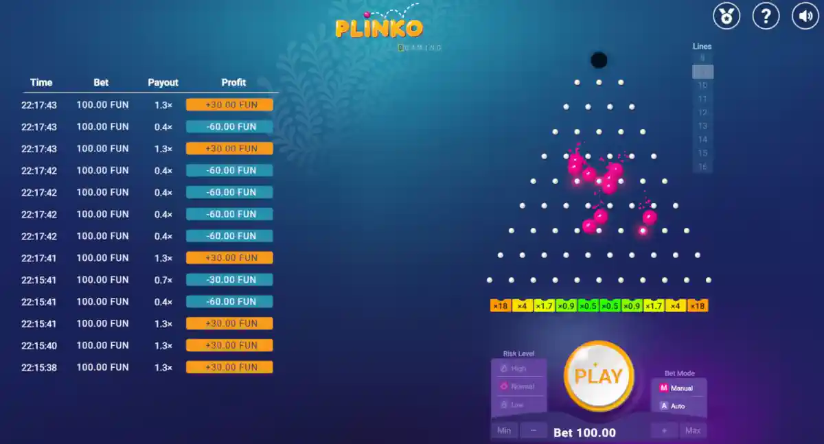 1Win Plinko
